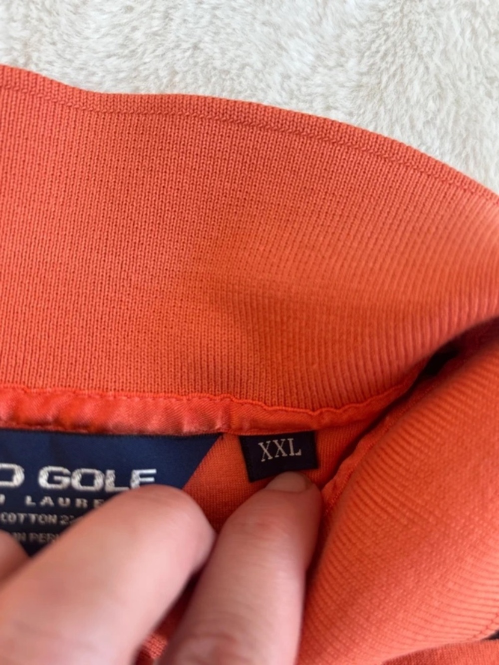 Polo Golf Ralph Lauren Sport Orange Striped Pima Cotton Silk Polo Shirt Sz. XXL - Picture 5 of 8